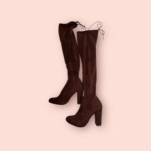 Forever 21 Brown Heeled Boots Knee-High